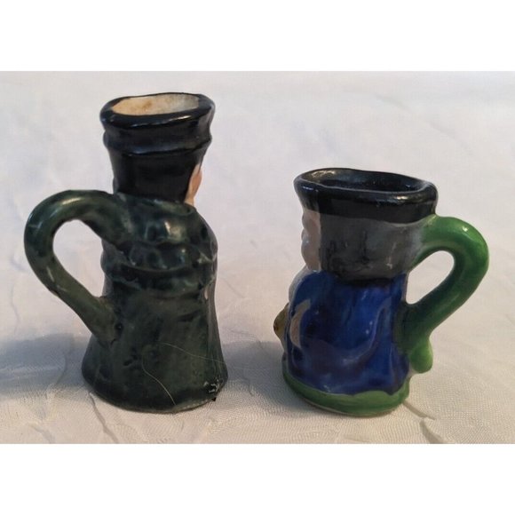 2 Toby Pitcher Japan Miniature Jug Creamer Ceramic Man Mug Style Vtg Colonial - Picture 8 of 16